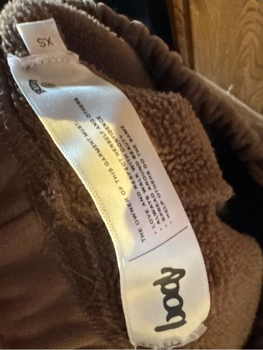 Body by Raven Tracy Brown Sweat Pants with Purple 'BODY' Graphic - Picture 7 of 7